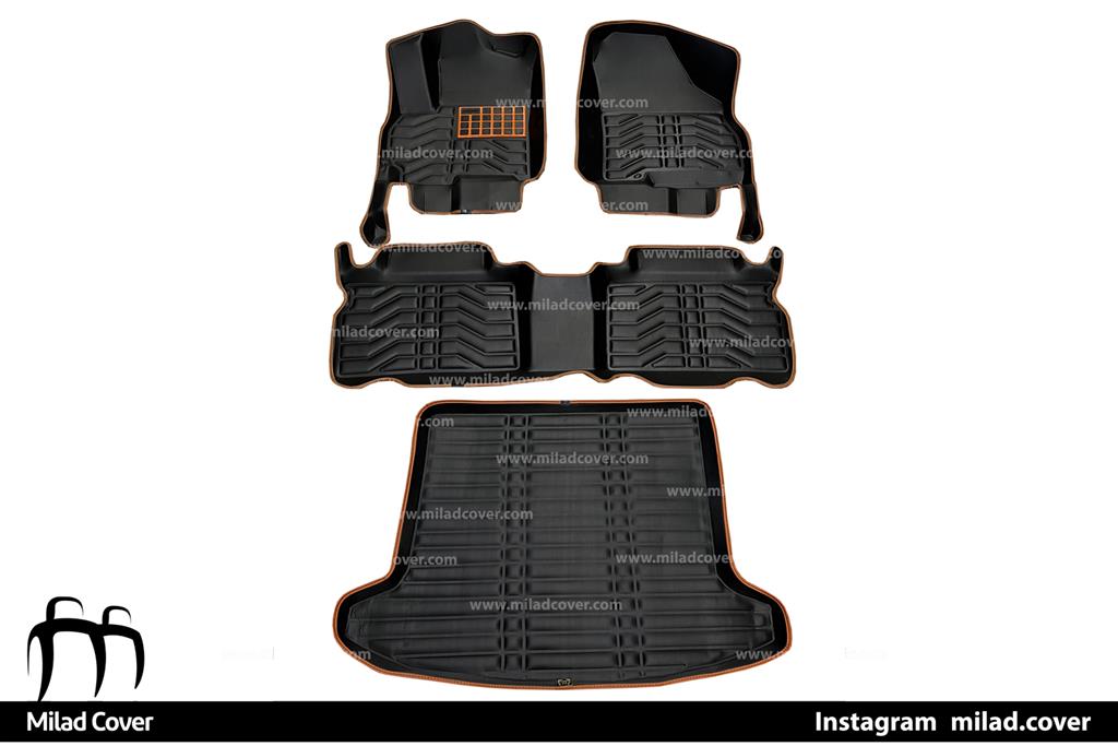 زیر پایی ۳ بعدی و کف صندوق چری تیگو ۸ پرو - tigo 8 pro مشکی و مارون